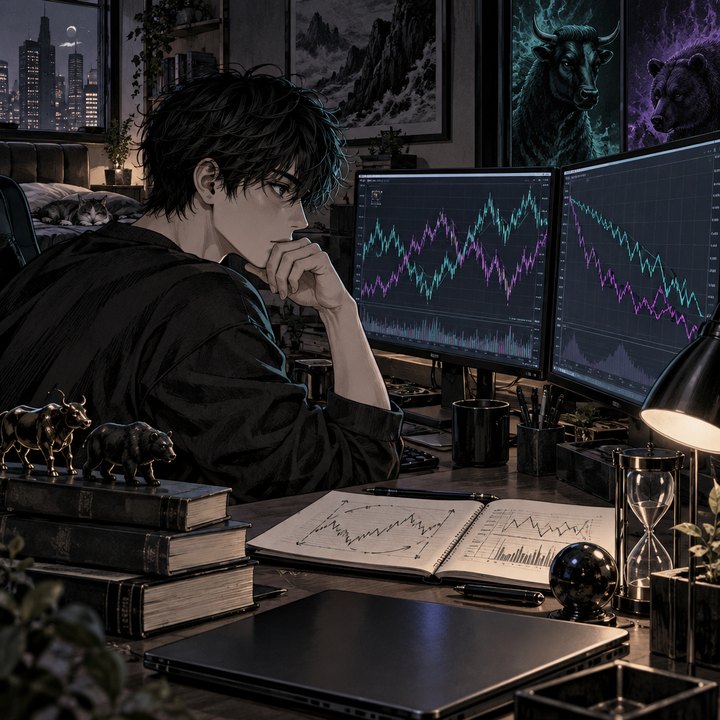 Hand-drawn Trade Feeld manga scene of a developing trader exploring Why Do Leveraged and Inverse ETFs Lose Value in Choppy Markets?