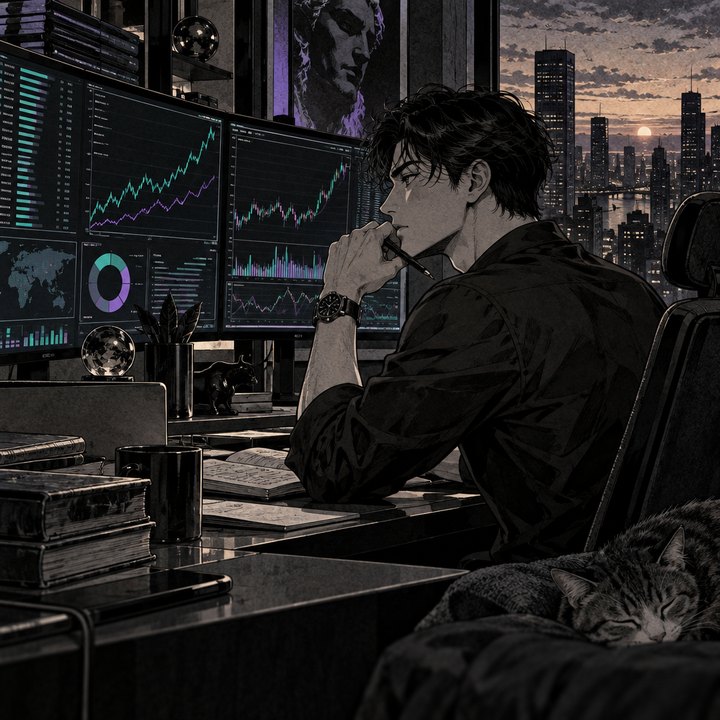 Hand-drawn Trade Feeld manga scene of a developing trader exploring How Do Relative Strength Charts Find Leaders Before Price Breakouts?