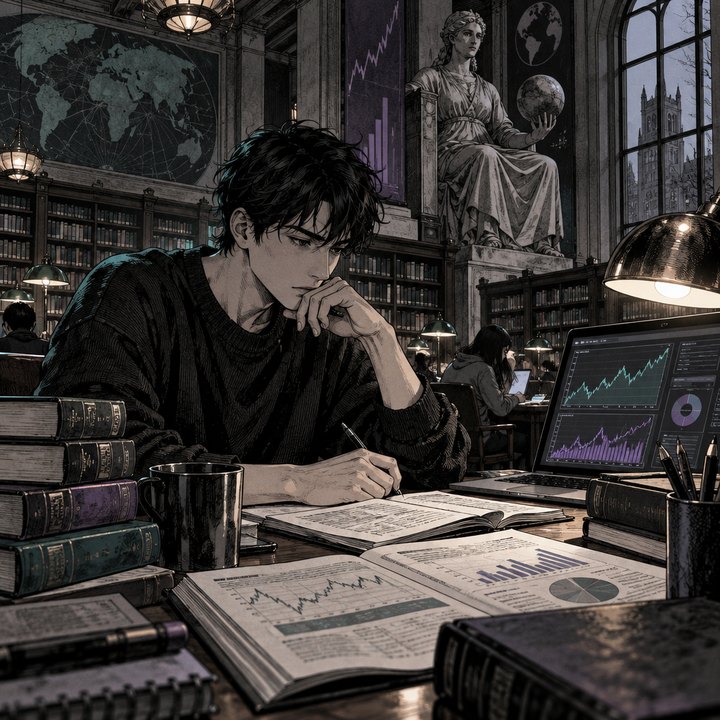 Hand-drawn Trade Feeld manga scene of a developing trader exploring PCE vs CPI: Why Does the Fed Prefer a Different Inflation Gauge?