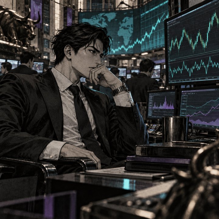 Hand-drawn Trade Feeld manga scene of a developing trader exploring Can the Choppiness Index Keep You Out of Sideways S&P 500 Trades?