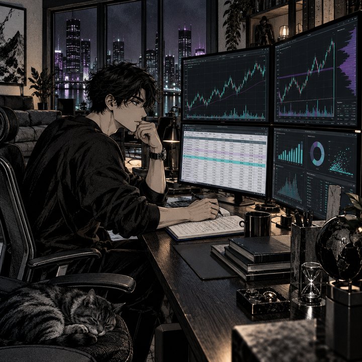 Hand-drawn Trade Feeld manga scene of a developing trader exploring How Do You Calculate Trading Expectancy in a Spreadsheet?