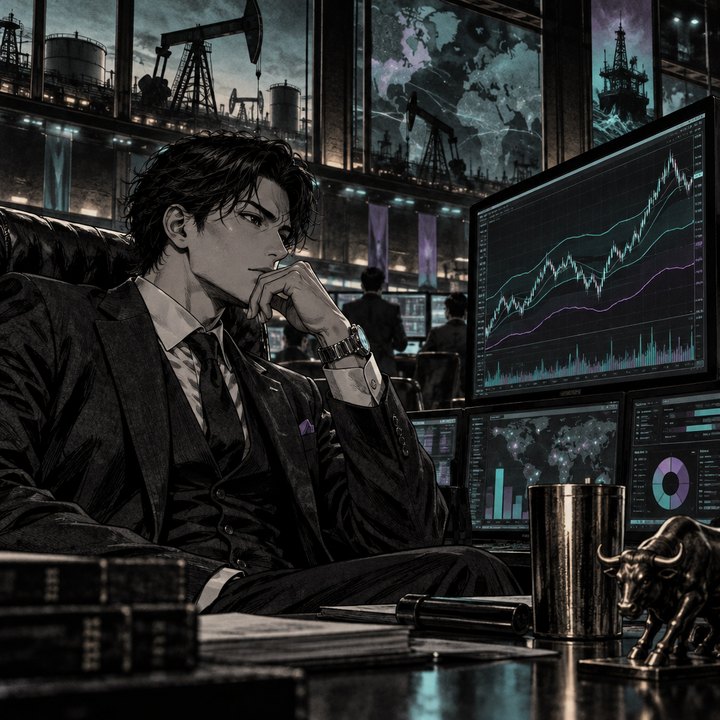 Hand-drawn Trade Feeld manga scene of a developing trader exploring How Can Keltner Channels Separate Oil Trends From Overextension?
