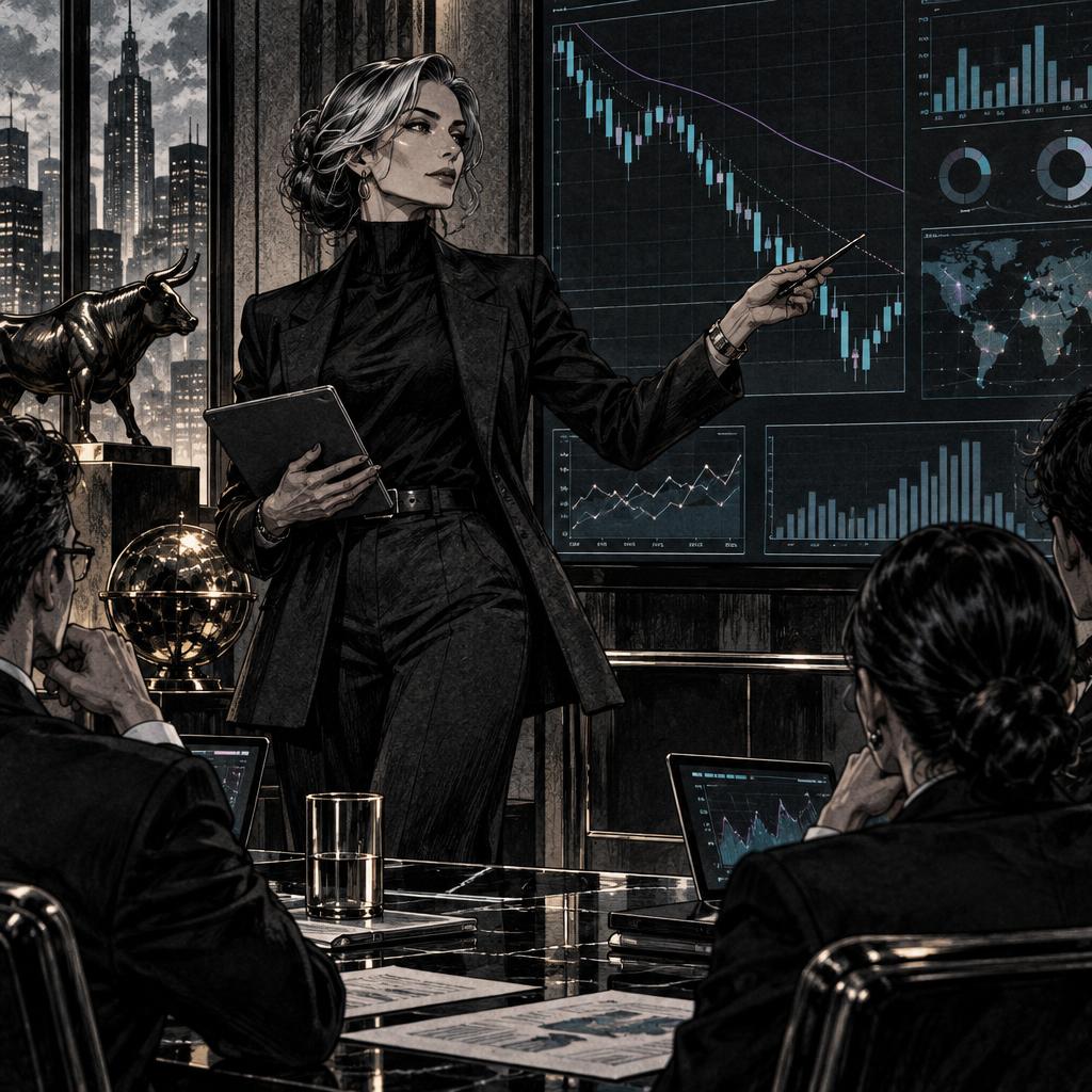 Hand-drawn Trade Feeld manga scene of a expert trader exploring Why Is CoreWeave Stock Falling and Is It a Buy?
