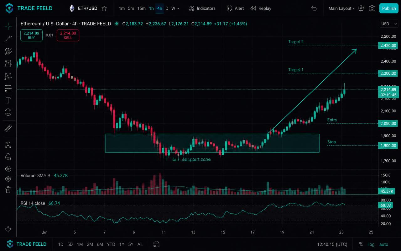 Breakout from support zone